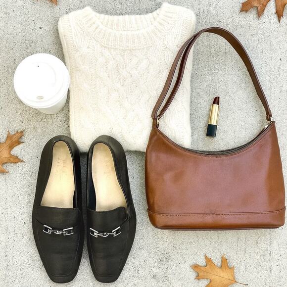 Naturalizer Black Leather Loafers w Chain Detail | Quiet Luxury Fall Capsule - Picture 2 of 16